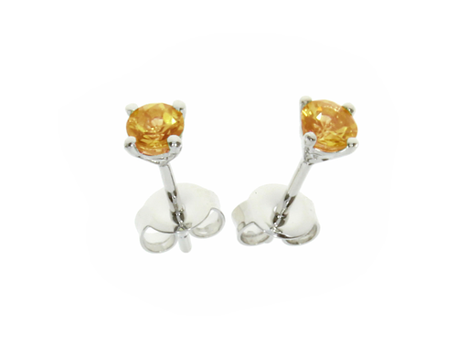 sterling silver, Citrine, November birthstone, claw set, earrings, studs, stone set, 5001esilct