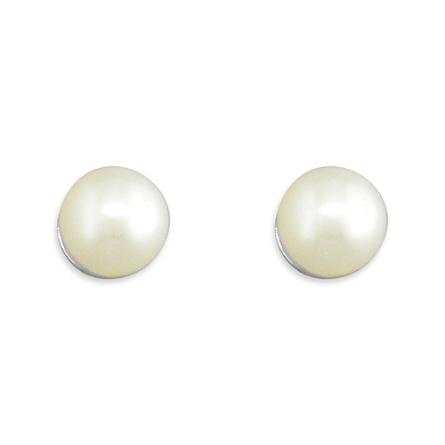 freshwater pearl, studs, post and butterfly, white pearl, stud earrings, G1063/W, pearl
