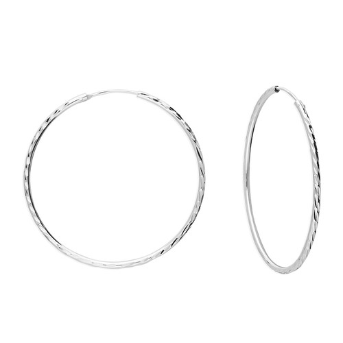 H5986/S, hoops, large hoops, diamond cut, textured hoop, 40mm