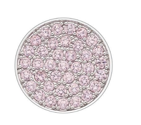 Emozioni Hot Diamonds, 25mm coin, silver plated, pink cubic zirconia's,  coin, compassion  - EC434