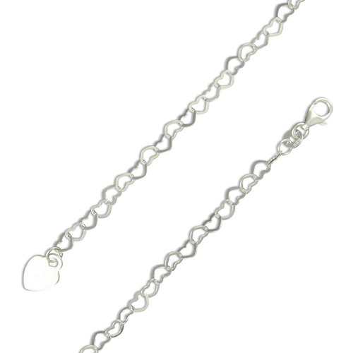 Harrisons jewellers, bracelet, ladies bracelet, silver bracelet, R3409/17, sterling silver, traditional jewellery,  heart, valentines, anniversary