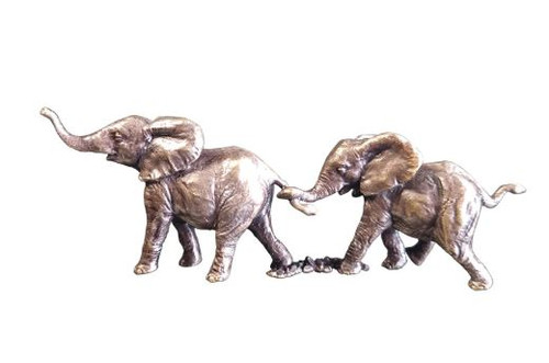 Richard Cooper and company , bronze sculpture, elephant, pair, safari, gift, animal  - 2099