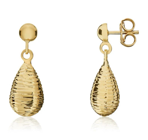 classic, stylish, 9ct yellow gold, drop earrings, stud earrings, 20mm - 10-02-217