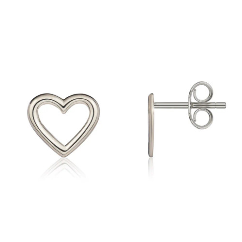classic, stylish, 9ct white gold, heart, anniversary, stud earrings - 10-06-199