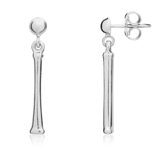 classic, stylish, 9ct white gold, pillar, drop, everyday wear, stud earrings - 10-07-148