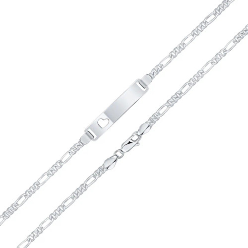 bracelet, ladies bracelet, silver bracelet, 20-03-325, sterling silver, traditional jewellery, anniversary, figaro, ID bracelet