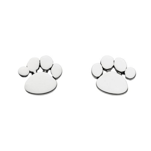 silver, earrings, studs, ladies earrings, gift, paw print, childrens jewellery, Harrisons jewellers, own line collection, 4857HP020