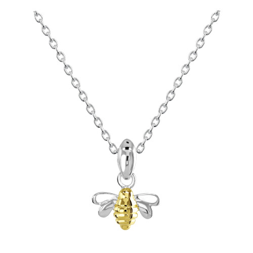 necklace, silver necklace, sterling silver, traditional jewellery, anniversary, gift, summer, bee, gold plated,  9465GD