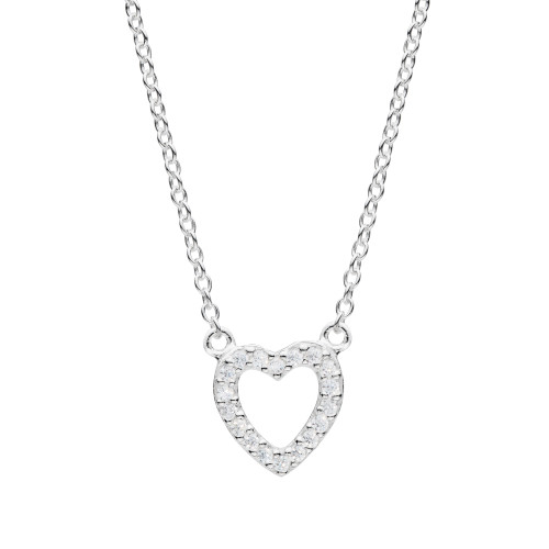 necklace, silver necklace, sterling silver, traditional jewellery, anniversary, gift, cubic zirconia, infinity, heart, 9543CZ