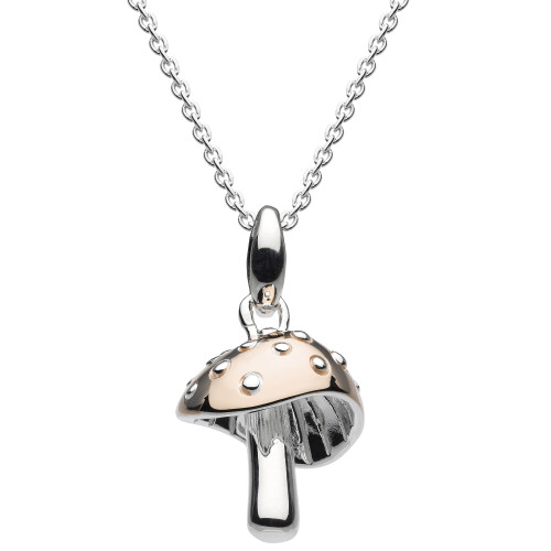 necklace, silver necklace, sterling silver, traditional jewellery, anniversary, gift, mushroom, nature, rose gold,  9678RG021