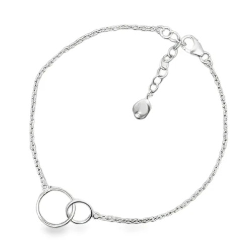 bracelet, ladies bracelet, double circle, silver bracelet, BR433-PP, sterling silver, traditional jewellery