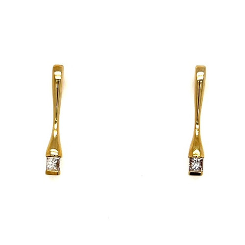 harrisons, 9ct yellow gold, elegant, diamond, drops - 6402/3