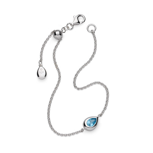 Kit Heath, sterling silver, bracelet, coast pebble, rhodium plated, blue topaz, 70190BT