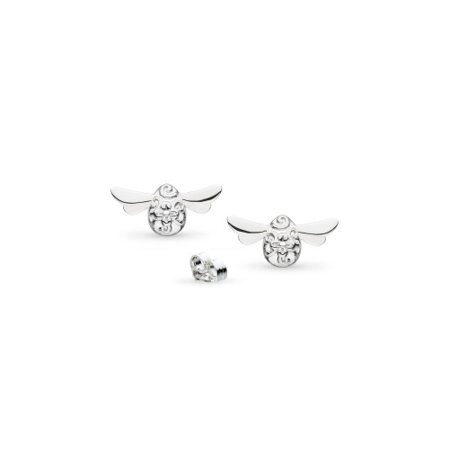Kit Heath, sterling silver, stud, blossom flyte, bee, spring, earrings, studs, rhodium plated,  40338RP