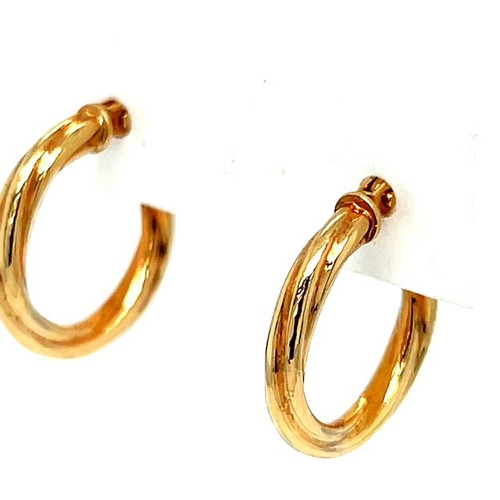 harrisons, 9ct yellow gold, classic, hoop, earrings, timeless, twist - 9RTHoop