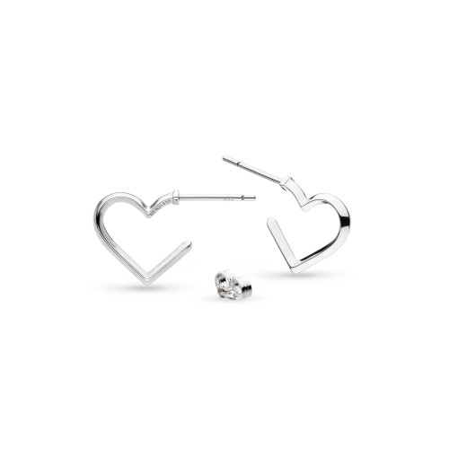 Kit Heath, stud, love silver, earrings, half hoops, necklace and earrings set, rhodium plated, 40531RP