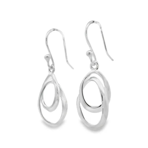 silver, earrings, studs, ladies earrings, gift, double oval, eternal love, Harrisons jewellers, own line collection, ER511*TR