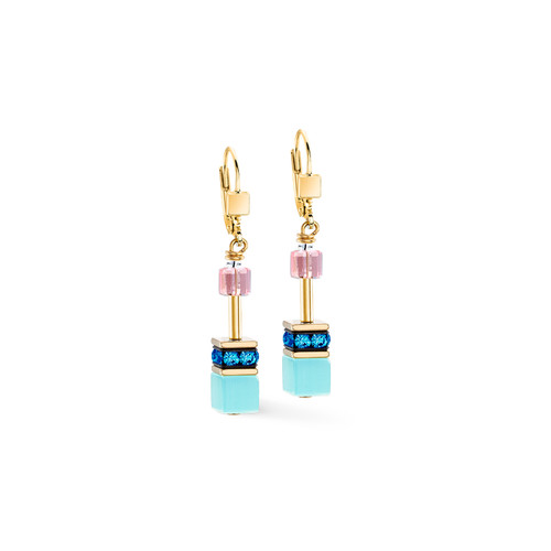 coeur de lion, earrings, silver, green, blue, lilac, pink, pastel, orange, spicy sweetness, iconic, geocube, gold, stainless steel, gift, 2838/20-1584