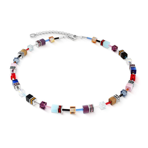 coeur de lion, necklace, silver, green, blue, lilac, pink, black, love, love energy, iconic, geocube, silver, stainless steel, gift, 2838/10-1592