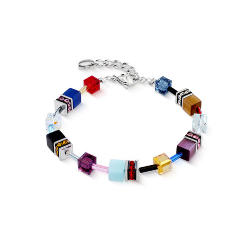 coeur de lion, bracelet, silver, green, blue, lilac, pink, black, love, love energy, iconic, geocube, silver, stainless steel, gift, 2838/30-1592
