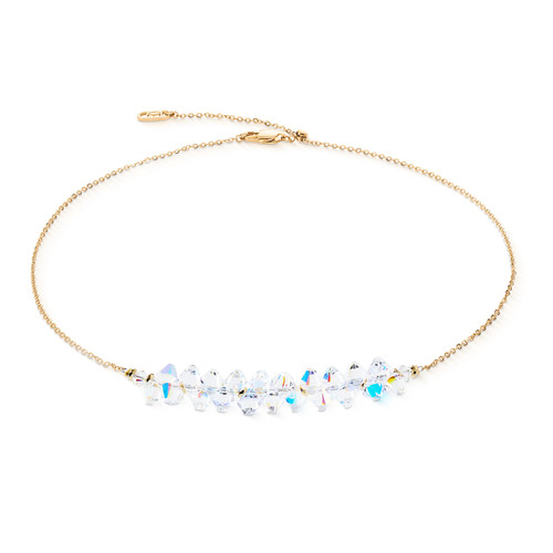 coeur de lion, necklace, silver, white, anniversary, iconic, stainless steel, gift, bridal jewellery, swarovski crystals, 4633/10-1816