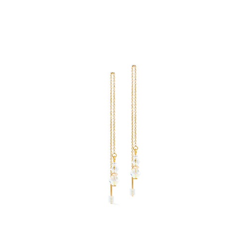 coeur de lion, earrings, silver, white, anniversary, iconic, stainless steel, gift, bridal jewellery, swarovski crystals, 4633/20-1816