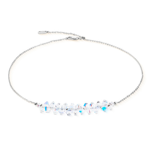 coeur de lion, necklace, silver, white, anniversary, iconic, stainless steel, gift, bridal jewellery, swarovski crystals, 4633/10-1817