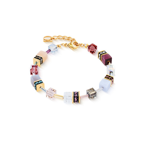coeur de lion, bracelet, gold, lilac, pink, pastel,blush, pinks, precious, iconic, geocube, gold, stainless steel, gift, 4905/30-1924