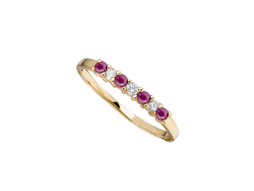 yellow gold, 9ct, ruby, diamond, July birthstone, 40th wedding anniversary, gift, 0521YD/R-Q