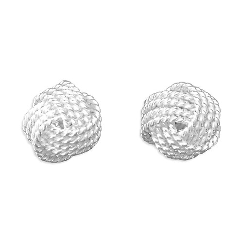 silver, post and butterfly, knot studs, 7mm stud earrings, 2821, everyday wear