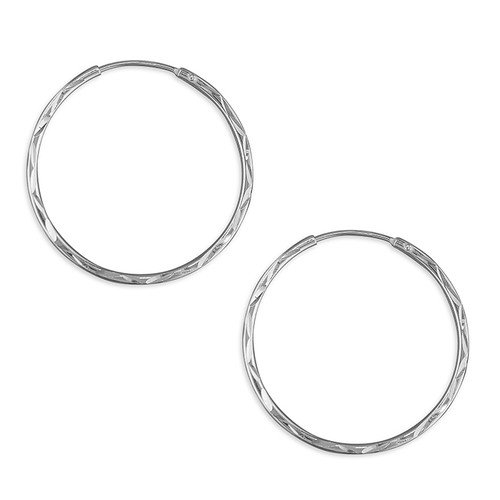 silver, silver hoops, diamond cut, 25mm, hinged hoops, H2703