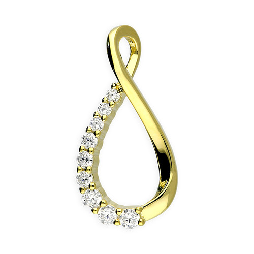 pendant, gold, christmas, gift, pendant, sterling silver, H6937/Y, pendant and chain, ladies jewellery, gold plated, infinity, anniversary