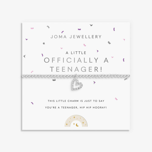 Joma jewellery, bracelet, brass, silver plated, meaningful, meaning,  sentimental, love,  Celebration, birthday, heart, Children's Collection, birthday girl, teenager, 13th birthday- C965