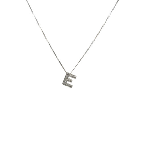 9carat white gold, pendant and chain, necklace, christmas gift, diamond, birthday gift, anniversary gift, stone set, NT-E-9WG, NT-M-9WG, NT-L-9WG
