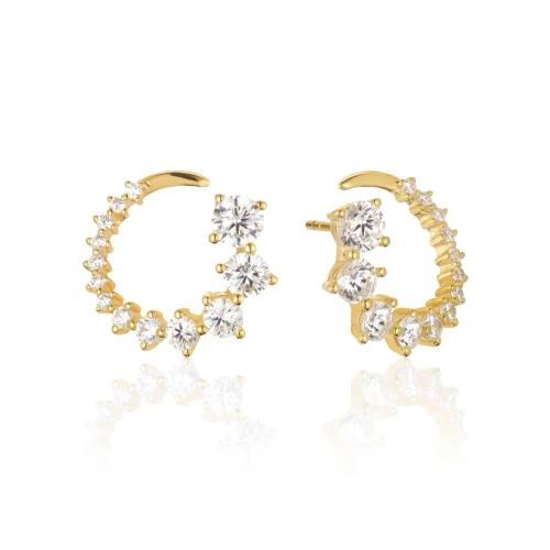 sif jakobs, earrings, studs, sale, gift, gold plate, sterling silver, cubic zirconia, SJ-E42109-CZ-SG