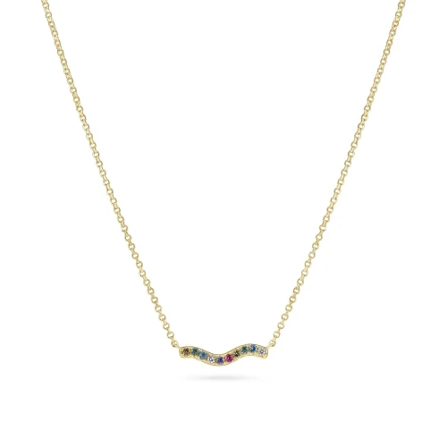 sif jakobs, necklace, pendant, sale, gift, gold plate, sterling silver, multicolour cubic zirconia, SJ-N3859-XCZ-YG