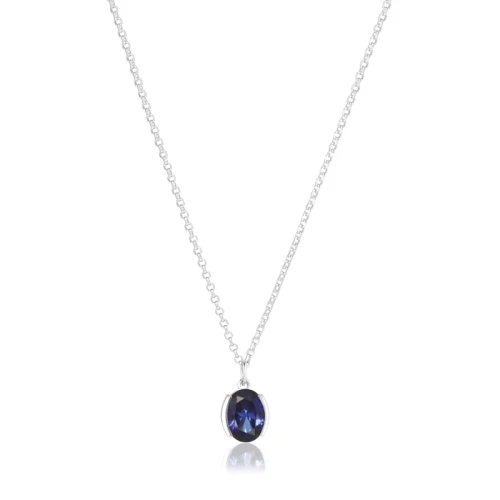 sif jakobs, necklace, pendant, blue, cubic zirconia, sale, gift, sterling silver, 18 inch, 45cm length, SJ-N2353-BLCZ