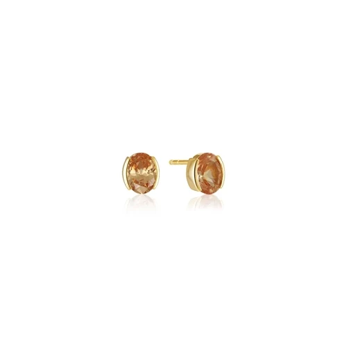 sif jakobs, earrings, studs, sale, gift, gold plate, sterling silver, cubic zirconia, SJ-E2350-CHCZ-YG