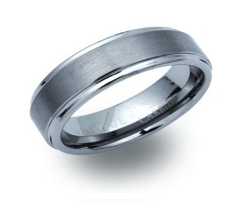 Unique & co., Men's, Tungsten, Brushed finish centre & polished edges,  7mm Ring - TUR-3