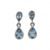 drop earrings, pear-shape, aqua, rub-over, 9ct white gold, 03-20-330
