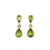 drop earrings, pear-shape, peridot, rub-over, 9ct yellow gold, 03-20-336