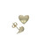 earrings, concave heart  9 yellow gold, satin finish  studs, 10-01-335