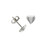 earrings, 9mm polished heart stud earrings,  9 white gold everyday wear 10-06-176