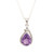 silver, amethyst, pendant, trace chain, cubic zirconia, simple, elegant - PS6842AME