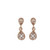 drop earrings, pear-shape, morganite, rub-over, 9ct rose gold, 03-20-434