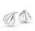 Kit Heath Silver flourish teardrop design drop earrings inspired by the Japanese blossom, rhodium plated, 40013RP