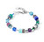 Coeur De Lion, iconic collection, geocube, necklace, bright, lilac/purple/turquoise - 2838/30-0608