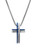 Unique & co., Men's, Stainless Steel Chain, blue ip plating, Cross Necklace, Pendant, Stylish,  - AN-114/50cm
