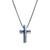 Unique & co., Men's, Stainless Steel Chain, blue ip plating, Cross Necklace, Pendant, Stylish,  - AN-114/50cm