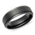 Unique & co., Men's, zirconium, wedding band, black, matte and polished, 7mm Ring - ZR-2